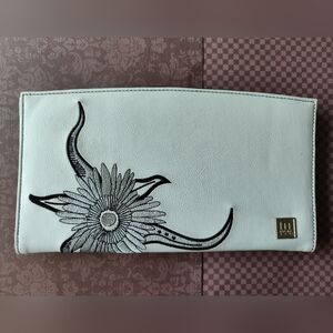 Miche Classic Baileigh Shell ONLY Purse Faux Leather Retired Silver Flower